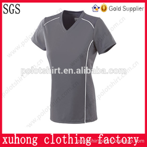 Ladys fitted plain sublimation polyester t-shirt